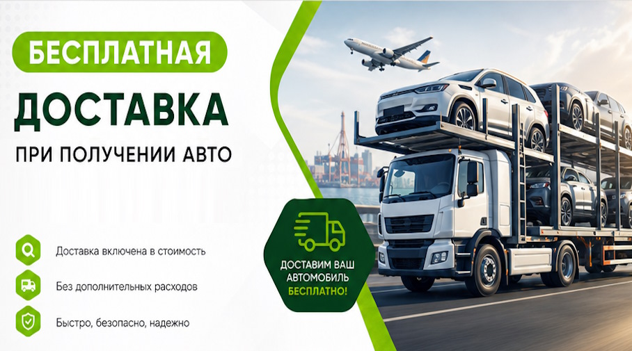 Акция! Бесплатная доставка по Карпинске при получении авто